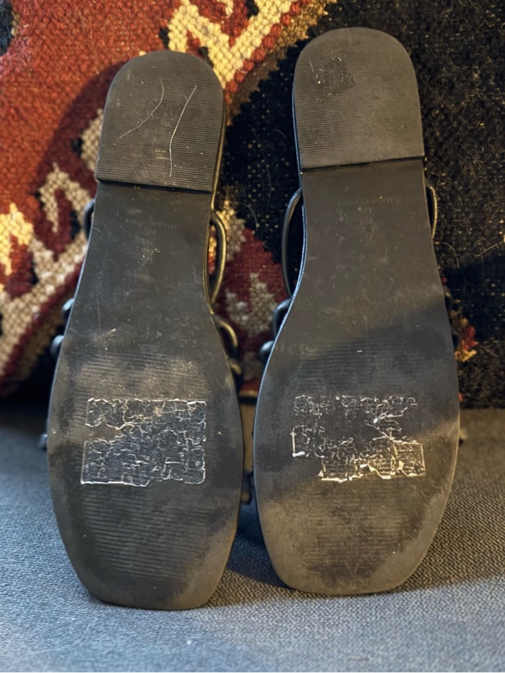 Maeve Black Strappy Square-Toe Slide Sandals - Picture 3 of 4
